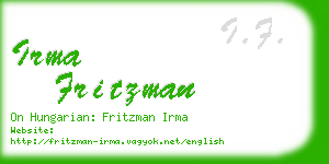 irma fritzman business card